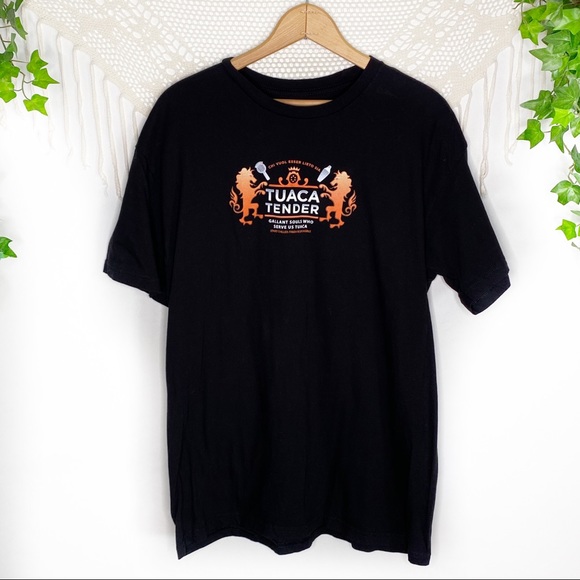 TUACA TENDER Liqueur Alcohol Black Short Sleeve T-Shirt Size Large - Picture 2 of 6